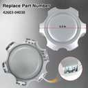 4PCS Wheel Center Hub Caps Compatible with 4Runner 1996-2002, Tacoma 1995-2000 6 Lugs 15" & 16" Rims Replace#: 42603-04030