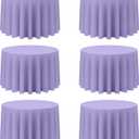 BRILLMAX 6 Pack Lavender Round Tablecloths 108 Inch - Circle Bulk Linen Polyester Fabric Washable Table Cloth Cover for Wedding Reception Banquet Birthday Party Buffet Restaurant