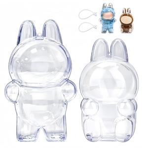 Protective Case Cover for Monsters Doll - 2PCS Clear Case for Have a Seat Series, Plastic Storage Box Cover with Silicone Strap for Mini Collectible Dolls ( Doll Not Included)