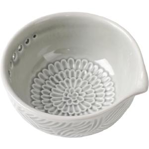 Ceramic Grater Bowl with Herb Stripper, 3 in 1 Handmade Ginger Grater Bowl, Garlic Grater Plate, Multi-Functional Kitchen Tools and Gadgets, for Garlic, Chocolate, Herbs, Etc
