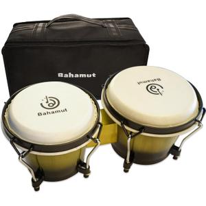 BAHAMUT Bongo Drum Set, 6"+7" Wooden Bongos Gift for Adults & Kids Beginners, Ideal Percussion for Education and Practice, Comes with Tuning Wrench & Waterproof Bag (Green)