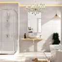 Wall Mount Mirror for Bathroom, Brush Silver Metal Framed Rounded Corner Rectangular Vanity Mirror (16" x 20", Silver)