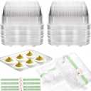 Yopay 50 Pack Deviled Egg Trays with lid, Plastic Clear 6 Slots Deviled Eggs Halves Carrier Deviled Container Dish Plate Holder for Party, Classic Cuisine Trays