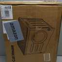 Plastic Cave-Style Cat House for Outdoor Indoor Use, Weatherproof&Insulated Feral Shelter Elevated Stackable Waterproof Cat House with Bed Cushion (Large, Cream and Grey)