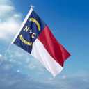 North Carolina Flag 3x5ft, NC State The Old North State, Heavy Duty Embroidered Stars Outdoor Indoor All Weather 210D Nylon Burgee With Strong Canvas Header/Brass Grommets