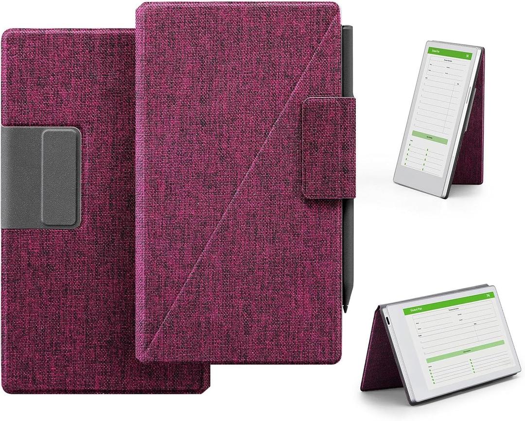 Ayotu Case for Remarkable Paper Pro Move 7.3" with Multi-Angle Stand, 1:1 Fit Smart Folio Cover with Auto Wake/Sleep | Premium Mosaic Weave Cover | Microfiber Lining | Strong Magnet(Z-Weave Burgundy)