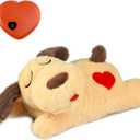 BEVERLYSHARK Heartbeat Puppy Toy Soft Dog Anxiety Relief Calming Aid Plush Stuffed Animal with Heartbeat Pet Sleep Calming Aid Toys Dog Heartbeat Toy for Pet Dogs Cats (Yellow)