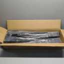 Heavy Duty Metal Fence Post Anchor Ground Spike 31.5''x4''x4'' for Fence, Mailbox, Bird Feeder, Decking, Banner with The Black Powder Coating Cover on The Surface (Set 4)