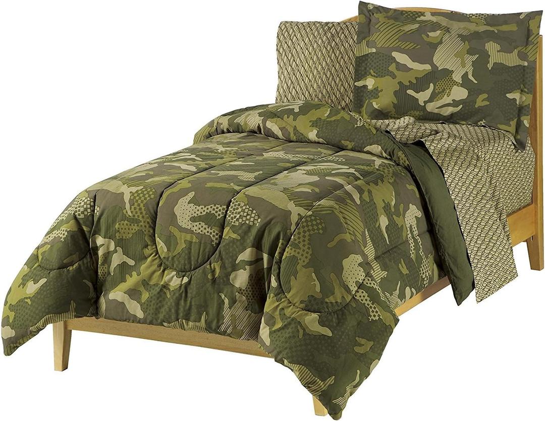 everydayhomeoutlet Dream Factory Boys Army Green Desert Camo Comforter Set, Multi, Twin