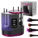 3 IN 1 Electric Makeup Brush Cleaner,Automatic Makeup Brush Cleaner with Makeup Brush Dryer,Portable USB Deep Cleaning for All Size Beauty Makeup Brush Set,Blush Brush (Grey)