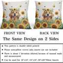 Sunshine Dog Pillow Covers 18x18in Set of 2 Yellow Sunflower Golden Retriever Puppy Throw Pillowcases Summer Bees Floral Cotton Linen Sofa Couch Patio Bedroom Cuchion Cover Decor