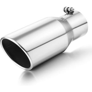 A-KARCK Exhaust Tip 3.5 Inch Inlet, 3.5 Inlet 5" Outlet 12" Long Stainless Steel Polished Finish Tailpipe Tip, Bolt On Design