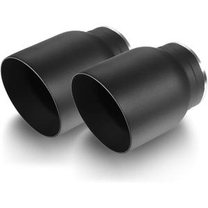 LCGP 3" Inlet Universal Exhaust Tip, 4" Outlet - 5" Long, Black Double Wall Angle Cut 2 Pack