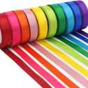 2 x MEEDEE 3/8 Inch Satin Ribbon Set 10 Rolls Rainbow Double Face Ribbon for Gift Wrapping, 5 Yards Each (Total 50 Yards), Decorative Ribbon for Presents & Party Favors