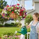 4 Pack 14 Inch Outdoor Plant Hanging Basket Round Metal Hanging Planter with Coco Coir Liner for Indoor Plants Baskets Railing Flower Pots Home Decor