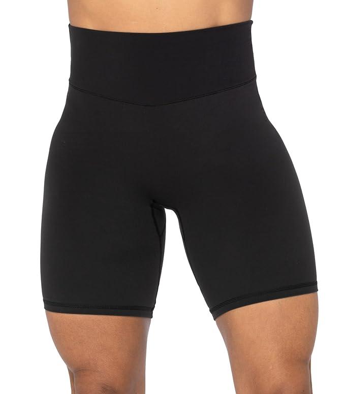 Sunzel Women's Biker Shorts in High Waist Tummy Control with No Front Seam, Black, XL