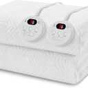 Easthome Heated Mattress Pad Queen Size Dual Control Auto Shut Off White