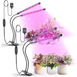 bseah Plant Grow Light for Indoor Plants 2 Pack, Full Spectrum Indoor Grow Light, Auto ON & Off Timer 3/9/12H