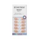 BTArtbox Press On Nails Short - Almond French Tip Press On Nails with Glue for Women, Soft Gel Glue On Nails in 16 Sizes - 32 Stick On Nails Kit, White French