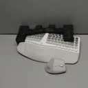 Ergonomic Wireless Keyboard and Mouse Set Creamy Wireless Keyboard Silent Mice Set with Wrist Rest for Computer, Laptop, PC, Mac, Windows (Gray White)