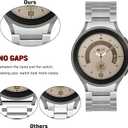Compatible with Samsung Galaxy Watch 6 Classic Bands 47/43/44/40mm, Business Solid Stainless Steel Band for Watch 7 40/44mm,4 5 Pro 45/40/44mm No Gap Band