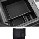 Center Console Organizer Box Compatible with 2025 2026 Toyota 4Runner Armrest Cubby Drawer ABS Storage Box with Silicone Pads for 4 Runner Accessories