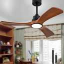 42 inch Ceiling Fan with Light.3 Blades Ceiling Fans with Lights, Walnut Wooden Ceiling Fans for Kids Room Study and Garage,Reversible DC Motor,Noiseless Indoor Outdoor chandelier ceiling fan