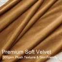 96 Inch Long Gold Brown Velvet Blackout Curtains 2 Panels Elegant Boho Heavy Pinch Pleated Drapes for Living Room Bedroom,Crushed Room Darkening Soundproof Thermal Window Panels for Winter Decor