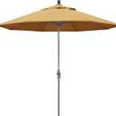 California Umbrella 9' Rd. Crank Lift, Collar Tilt, Aluminum Pole, Fiberglass Rib Patio Umbrella, Hammer tone Grey Finish, Sun brella Wheat