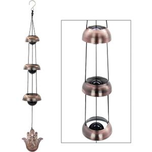 Temple Wind Chime, Red Copper Wind Chimes with 5 Bells, Feng Shui Wind Chimes for Home Yard Outdoor Decoration, A Great Memorial Wind Chime for Someone Who Loves Peace