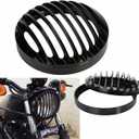 TUINCYN Motorcycle 5 3/4 Inch Headlight Grille Head Lamp Cover Mask for Harley-Davidson Dyna Super Glide Custom FXDC Low Rider Street Bob FXDB Super Glide Wide Glide
