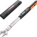 VEVOR Torque Wrench 0-1.5 in Adjustable Jaw Opening Digital Torque Wrench, Open-End Jaw, 4 Display Units, ±2% Accuracy, LCD Screen, with Buzzer and LED Indicator, for Pipe and Automotive Repair