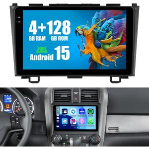 4+128G Radio for Honda CRV 2007 2008 2009 2010 2011, 9" Touch Screen for CRV Bluetooth Radio with Wireless CarPlay, 5GHz WiFi, Bluetooth 5.0, EQ, GPS Navigation, 1280 * 720, Backup Camera