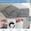 Adjustable Leg Elevation Pillows for Swelling, Cooling Gel Memory Foam Wedge Pillows for After Surgery, Sciatica Back Knee Hip Ankles Pain Relief, Leg Pillows for Sleeping Blood Circulation