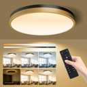 Lightania 15 Inch Flush Mount Ceiling Light with Remote Control & Night Light, 5CCT Dimmable Ceiling Light Fixture, 35W 3500LM 2700K-6500K Adjustable LED Ceiling Lights for Bedroom Kitchen Living Room (Black Gold)