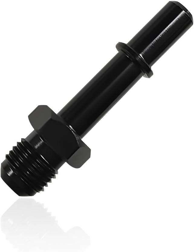 DXNQ Fuel Line Fitting, 6AN Male to 3/8" SAE Quick Disconnect Male Push On EFI Fuel Hose Line Fitting Adapter, Straight Aluminum Sealed EFI Push Lock Adaptor for Fuel Rail Hose (AN6-3/8)