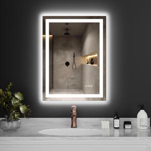 LED Bathroom Mirror with Lights, Dimmable, Anti-Fog, Wall Mounted Vanity Mirror, Memory Function, Shatterproof Tempered Glass, ETL Listed (RAY, 24" L x 32" W)