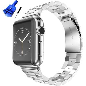 Solid Stainless Steel Band Compatible with Apple Watch 41mm/40mm/38mm, Metal Strap for iWatch Series Ultra/Ultra2/10/9/8/7/6/5/4/3/2/1 SE Women and Men (Silver 38mm/40mm/41mm)