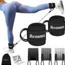 Ayombo Ankle Resistance Bands with Cuffs, Home Gym Workout Equipment, Lifting Glute Butt Exercise Equipment for Women, Ankle Weights Fitness Set, Leg Booty Equipment for Training Perfect Body Shape