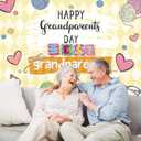 Happy Grandparents Day Backdrop 8x6FT Best Grandparents Ever Banner Decorations School Event Love Grandparents Photography Background Grandpa Grandma Holiday Retirement Party Supplies Photo Props