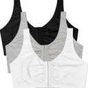 Fruit of the Loom Women's Multi-Pack Front Closure Cotton Bra 34