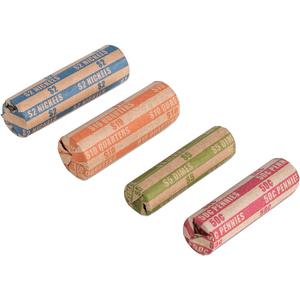 Coin Wrappers Assorted 300 PCS Flat Coin Rolls Wrappers for All Coins Including Quarter, Penny, Nickel, Dime Wrappers