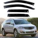 KPY Rain Guard Compatible with Chevrolet Chevy Traverse 2009-2017, 4PC Window Visor Side Window Vent Deflectors Tape-On Style, 2009 2010 2011 2012 2013 2014 2015 2016 2017