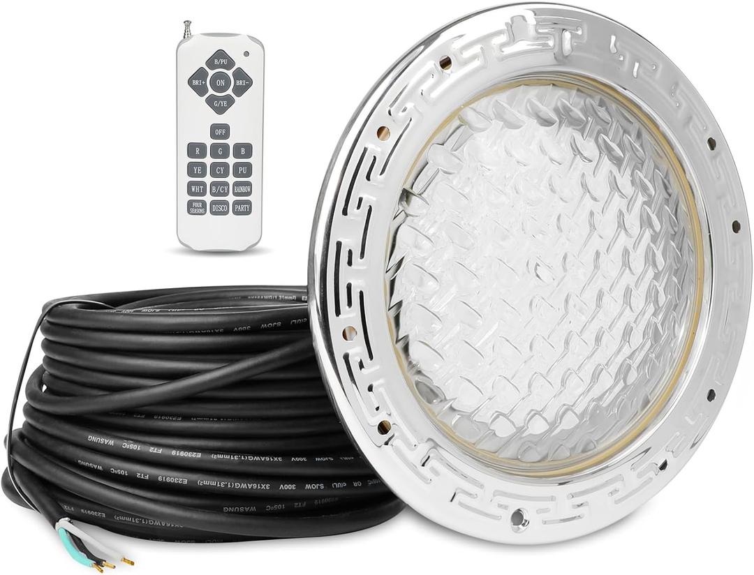 SH101100 10 Inch Pool Lights for Inground Pool, AC 12V Led Pool Lights with 50 Foot Cord for 10 inch Wet Niche, Underwater Swimming Pool Light for Pools Only for 10 inch Wet Niche (12V100FT)
