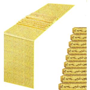12x108 inch Gold Sequin Table Runner Sparkly Glitter Table Linen 1 Pack for Party Decorations Wedding Birthday Baby Shower Engagement Anniversary