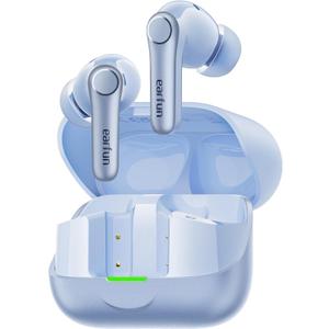 EarFun Air Pro 4+ Adaptive Noise Cancelling Wireless Earbuds, Qualcomm aptX Lossless, Dual Drivers, Translation Earbuds, Snapdragon Sound, 6 Mics AI Clear Call, Hi-Res Sound, Bluetooth 6.0, 54H, Blue