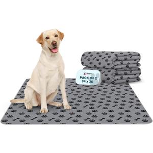 Washable Pee Pads for Dogs, 2 Pack Large 34"x36" Super Absorbent Dog Training Pads,100% Waterproof Non-Slip Dog Pads for Whelping, Reusable Puppy Pads to Protect Your Floor