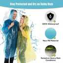 12 Pack Clear Rain Ponchos with Hood for Adults, Family, 3 Colors 51.1 Inches Emergency Raincoats