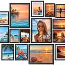 HappyHapi 12 Pack Picture Frames Collage Wall Decor, Black Gallery Wall Frame Set, Wall or Tabletop Display, Multi Sizes including 3pcs 8x10, 6pcs 5x7, 6pcs 4x6