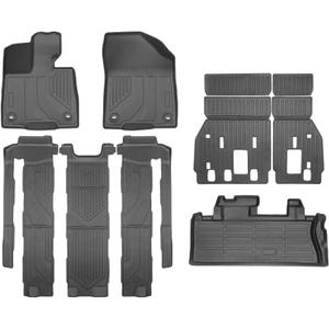 Custom Fit All-Weather Floor Mats for Toyota Sienna 2021-2026, Specifically Designed for 7-Seat Models (Platinum '24-'26 & LE/XLE/XSE/Limited '21-'25), Universal Trim-to-Fit Design (w/o Spare tire)